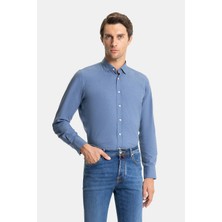 Vakko Melange Cotton Casual Shirt