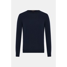 Vakko By Gran Sasso Round Neck Wool Knit Sweater
