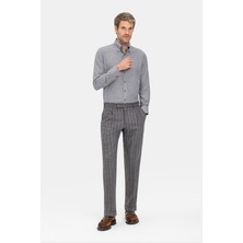 Vakko By PT01 Grey Striped Trousers