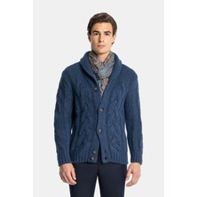 Vakko By Gran Sasso Shawl Collar Button-Front Chunky Cable Knitwear