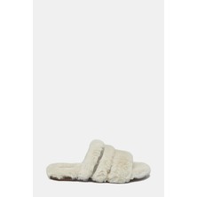 Vakko By Peserıco Ecru Faux Fur Slides