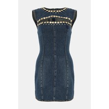 Area Dark Blue Mini Dress