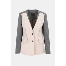 Vakko By Lorena Antonıazzı Grey Ecru Jacket
