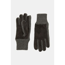 Dents Leather Detail Knit Gloves