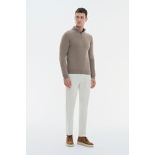 Vakko By Berwıch Cream Trousers