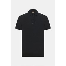 Vakko By Danıele Fıesolı Black Polo Collar Short Sleeve T-Shirt