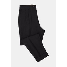 Vakko By Berwıch Black Herringbone Trousers