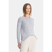 Vakko By Lorena Antonıazzı Light Grey Crew Neck Knitwear