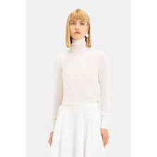 Eleventy White Mock Neck Knit Sweater
