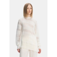 Vakko By Lorena Antonıazzı Ecru High Neck Knit Sweater
