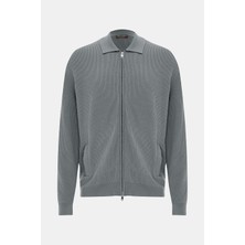 Vakko Grey Melange Knit Sweater