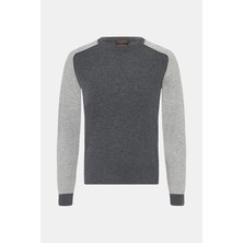 Vakko By Danıele Fıesolı Round Neck Long Sleeve Wool Cashmere Sweater