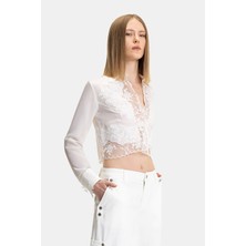 Ermanno Scervino Ermanno Scervıno Lace Detail Silk Shirt