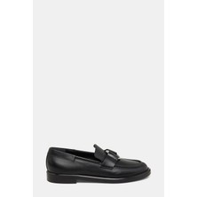 3 Juın Black Leather Loafers