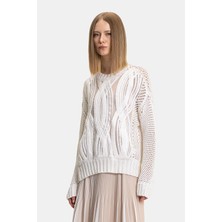 Vakko By Lorena Antonıazzı Ecru Knit Sweater