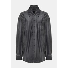 Y Project Relaxed Fit Grey Striped Shirt