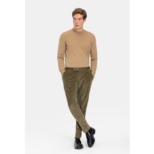 Vakko By PT01 Dark Beige Corduroy Trousers