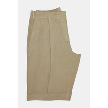 Vakko By PT01 Beige Lyocell Bermuda Shorts