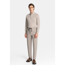 Vakko By PT01 Flat-Front Wool Silk Flannel Trousers