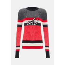 Perfect Moment Red Patterned Knit Sweater
