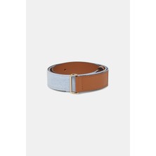 Vakko By Lorena Antonıazzı Blue-Tan Leather Belt