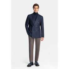 Vakko By Taglıatore Double-Breasted Fully Lined Wool Silk Jacket