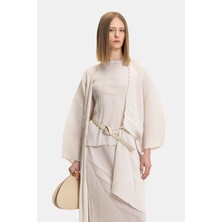 Vakko By Lorena Antonıazzı Cream Pleated Long Jacket