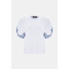 Vakko By Lorena Antonıazzı White Striped Blouse