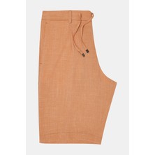 Vakko By Berwıch Orange Single-Pleat Elastic Waist Bermuda Shorts