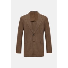 Vakko By Taglıatore Light Brown 2-Button Half-Lined Jacket