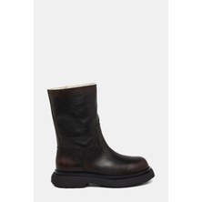 3 Juın Brown Leather Boots