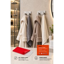 2 Adet Dikdörtgen Ikili Modern Banyo Askılık 96 mm | Paslanmaz Çelik | Delmeden Yapışkan Montaj