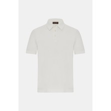 Vakko By Danıele Fıesolı White Polo Collar Short Sleeve T-Shirt