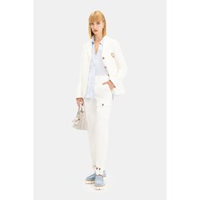 Vakko By Lorena Antonıazzı Ecru Narrow-Leg Trousers