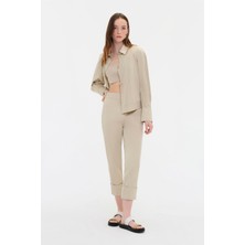 Vakko By Gentry Portofıno Beige Slim-Leg Trousers