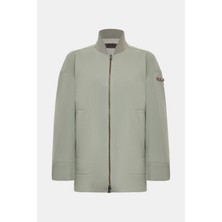 Vakko By Lorena Antonıazzı Khaki Stand Collar Jacket