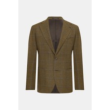Vakko By Taglıatore Checked Wool Silk Fabric Single-Breasted Jacket