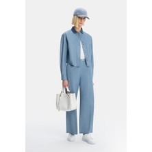 Vakko By Forte Forte Blue Leather Shirt