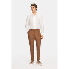 Vakko By Berwıch Reddish Brown Herringbone Trousers