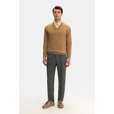 Vakko By Berwıch Single-Pleat Tab And Elastic Waist Striped Wool Trousers