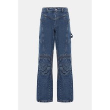 DAVID KOMA Davıd Koma Dark Blue Wide-Leg Trousers