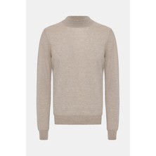 Vakko By Gran Sasso Mock Neck Wool Knit Sweater