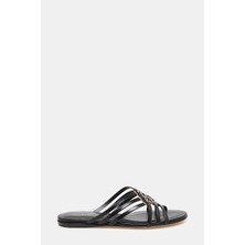 Giorgio Armani Gıorgıo Armanı Black Leather Slippers