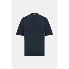 Vakko By Danıele Fıesolı Navy Crew Neck Short-Sleeve T-Shirt