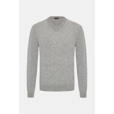 Vakko By Danıele Fıesolı V-Neck Long Sleeve Cashmere Knit Sweater
