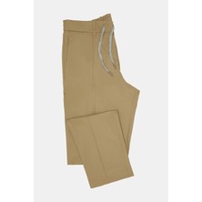 Vakko By Berwıch Dark Green Single-Pleat Elastic Waist Cotton Trousers