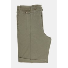 Vakko By PT01 Light Khaki Double-Pleated Bermuda Shorts