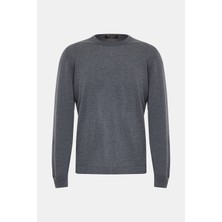 Vakko By Gran Sasso Round Neck Fine Wool Knit Sweater