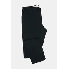 Vakko By PT01 Navy Flat-Front Cotton-Silk Trousers
