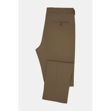 Vakko By PT01 Beige Single Pleat Wool Serge Trousers